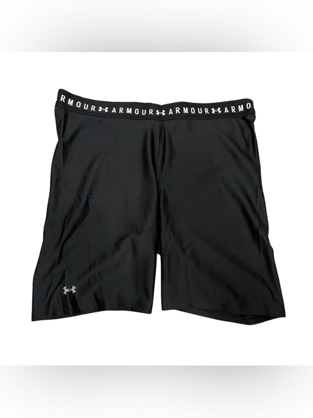Under Armour Women's HeatGear High-Rise Black Compression Bike Shorts Size XL